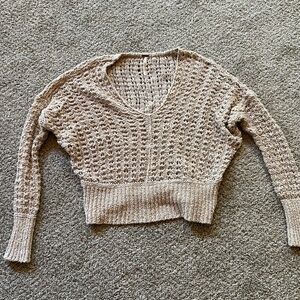 Free People Women's Beige Knit Sweater